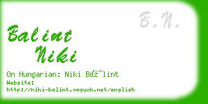 balint niki business card